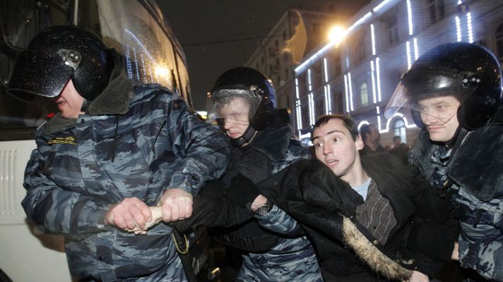 Telediario 1 - Fraude electoral  en Rusia