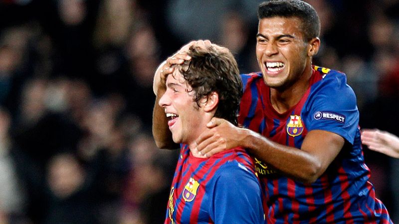 Los canteranos del Barcelona se divirtieron en el partido de Champions ante el Bate Borisov, al que derrotaron por un claro 4-0, con goles de Sergi Roberto, Montoya y dos de Pedro.