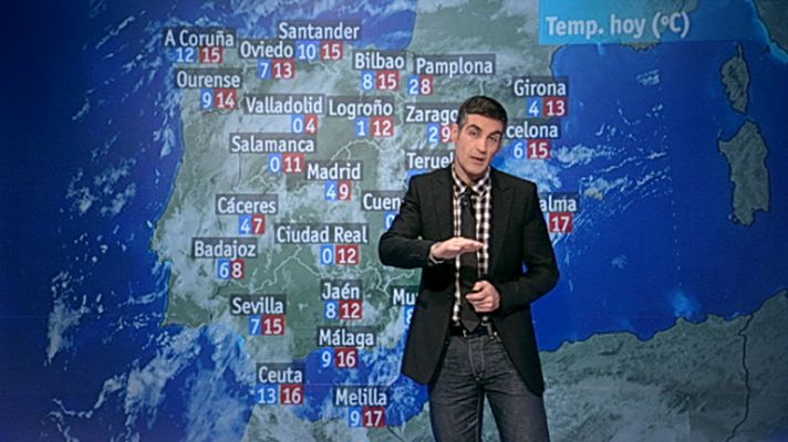 El tiempo - Lluvias débiles y domingo soleado