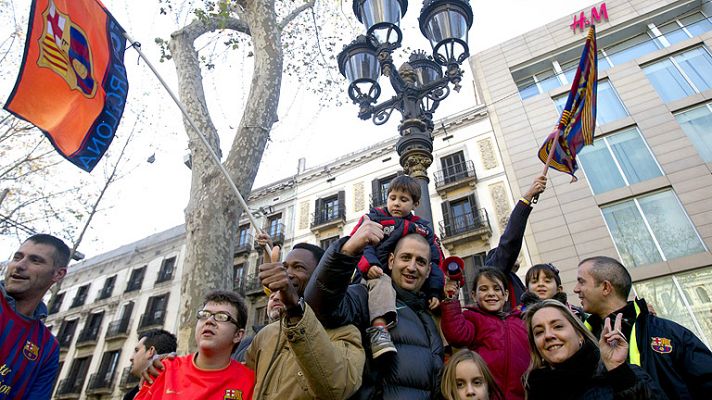 Telediario 1 - Celebración culé en Canaletas