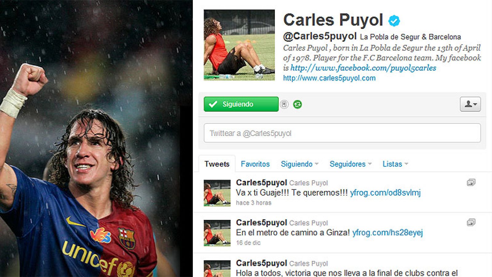 Los jugadores del Barcelona se han acordado de su compañero David Villa, ingresado por una grave lesión en la tibia, después de lograr el campeonato del mundo de clubes y le han mandado mensajes de ánimo y dedicatorias por twitter.