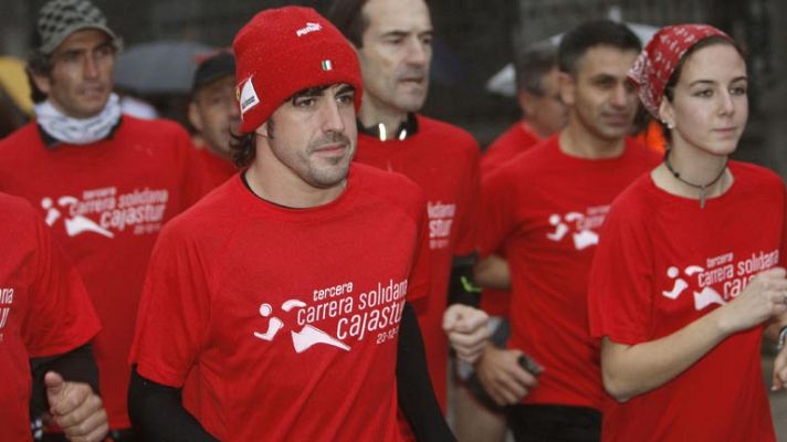 Telediario 1 - Carrera solidaria de Fernando Alonso