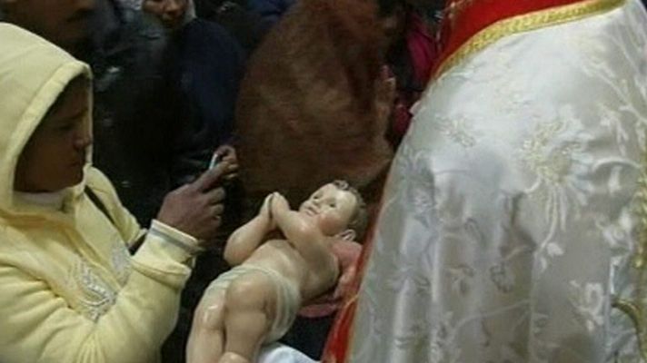 Telediario 1 - Peregrinos en Belén