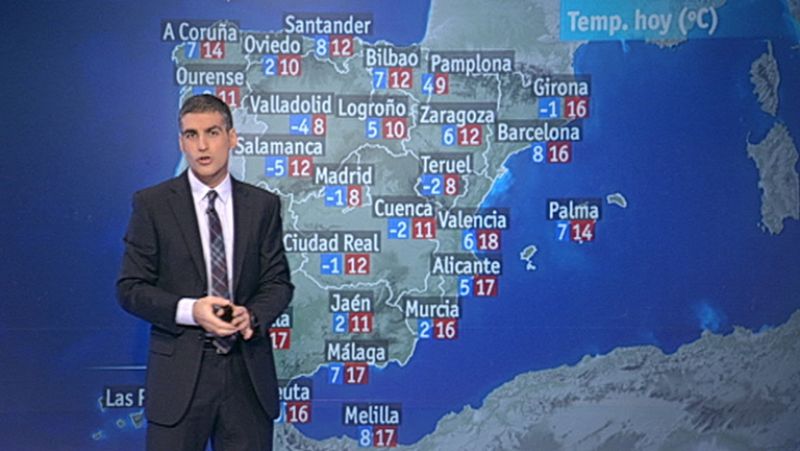 Temperaturas en ligero a moderado ascenso en la península y Baleares