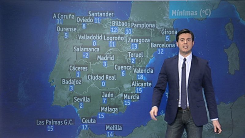 Nubes y precipitaciones débiles en el norte, que se extenderán aisladamente