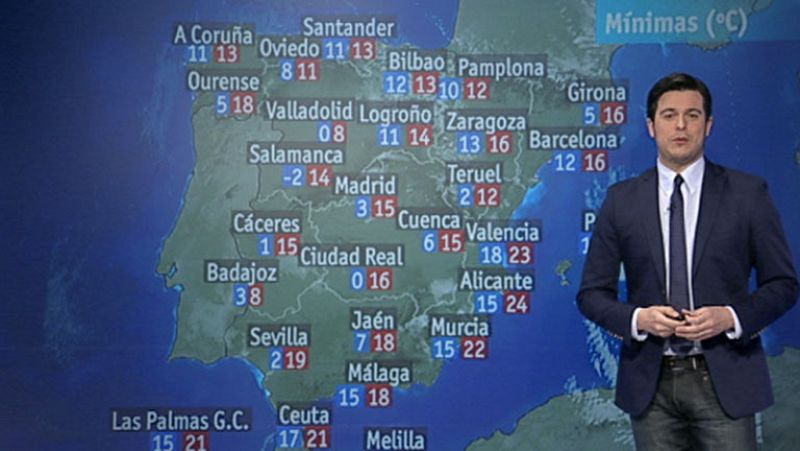 Nubes y precipitaciones débiles en el norte, que se extenderán aisladamente