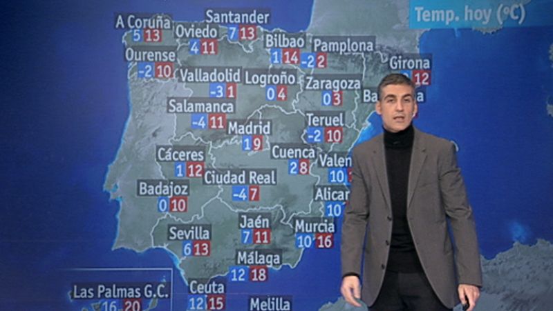 Heladas localmente moderadas en la mitad norte peninsular