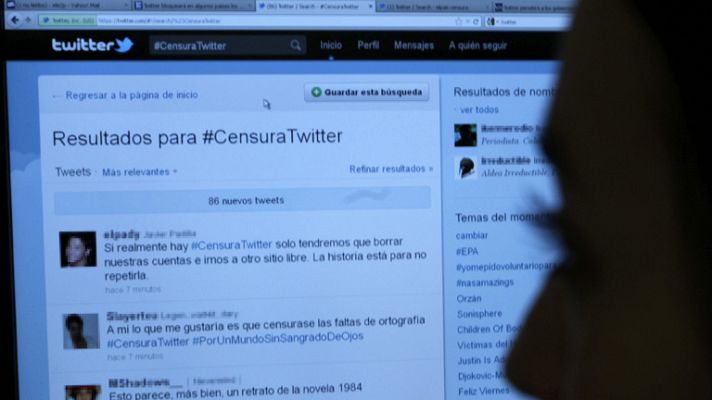 Telediario 1 - Censura en Twitter