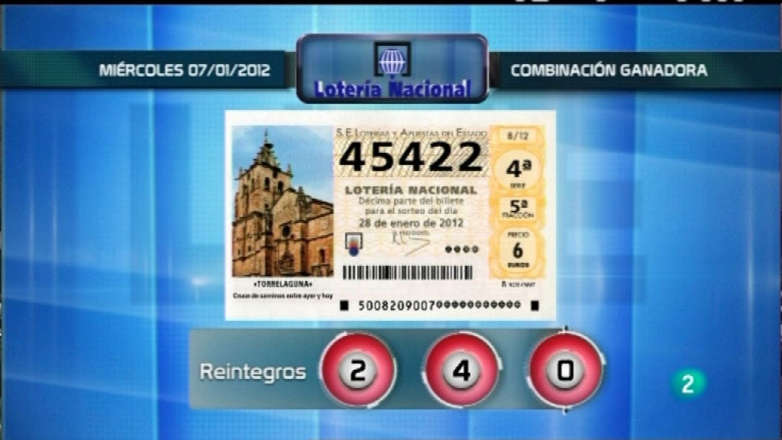 Lotería diaria - 28/01/12  - Ver ahora