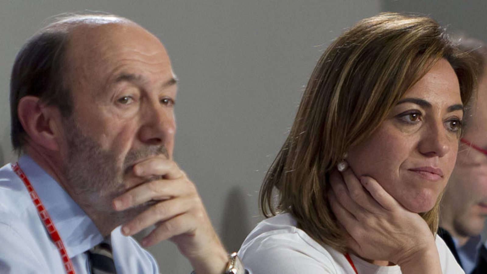 Alfredo Pérez Rubalcaba y Carme Chacón han seguido recabando apoyos