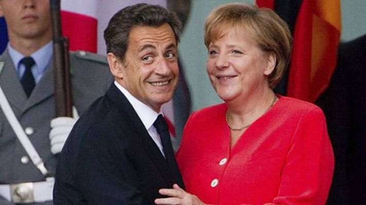 Telediario 1 - Merkel apoya a Sarkozy para que este siga en el Elíseo