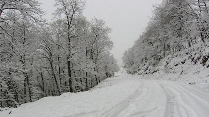 Telediario 1 - Alerta en 12 provincias por nieve y viento