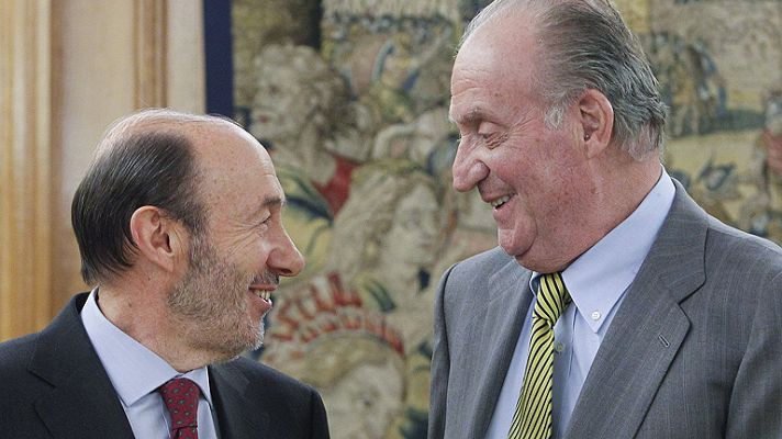 Telediario 1 - Rubalcaba expone al rey las prioridades de su proyecto al frente del PSOE