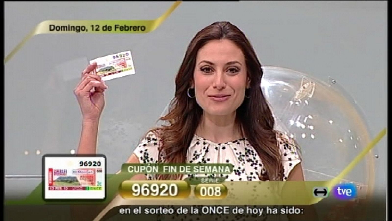 Sorteo ONCE - 12/02/12 - Ver ahora