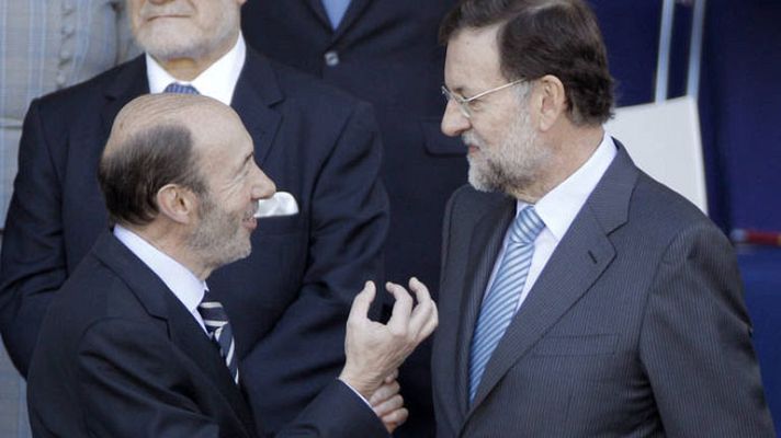 Telediario 1 - Rajoy recibe a Rubalcaba