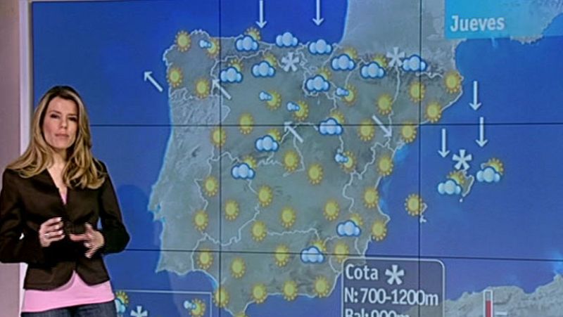 Nevadas débiles en el interior y extremo norte peninsular y Baleares - El tiempo | Ver