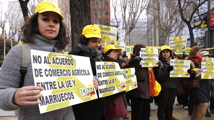 Telediario 1 - Protestas de los agricultores