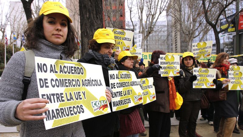 Protestas de las organizaciones agrarias españolas por el acuerdo entre la Unión Europea y Marruecos
