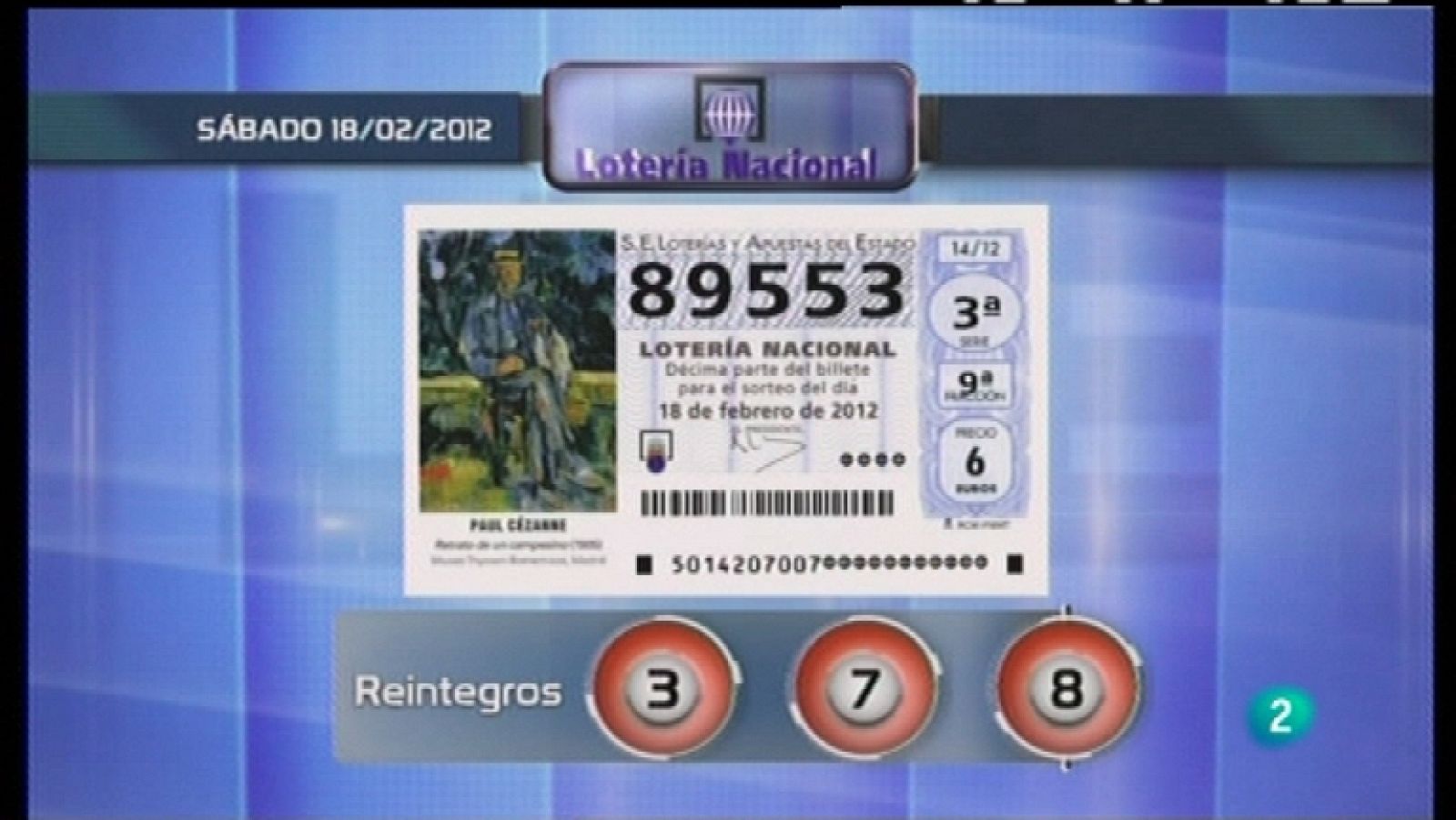Lotería diaria - 18/02/12 - Ver ahora