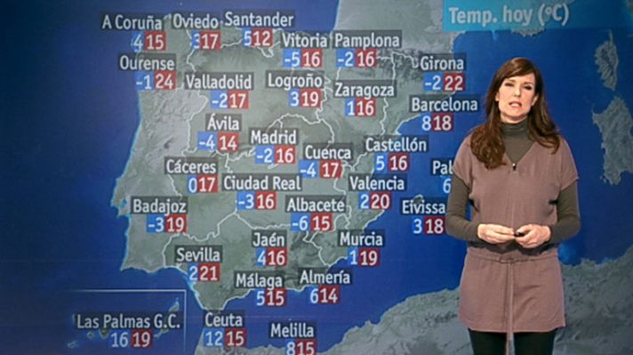 El tiempo - Heladas localmente moderadas