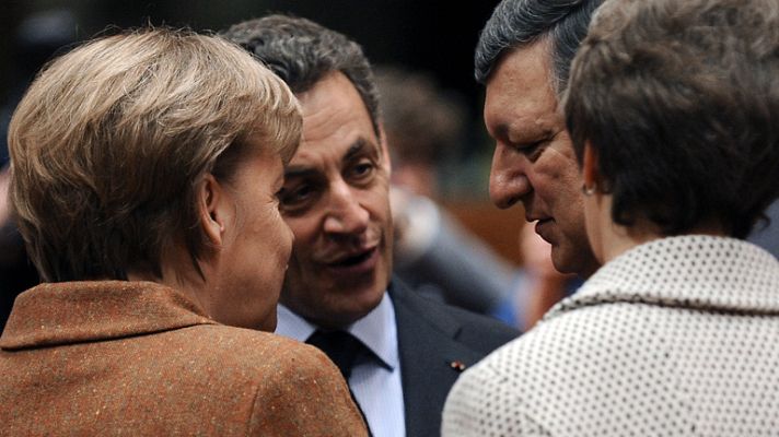 Telediario 1 - Cara y cruz de Merkozy con España