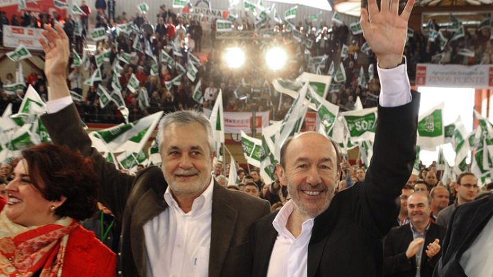 Telediario 1 - Rubalcaba con Griñán en Granada