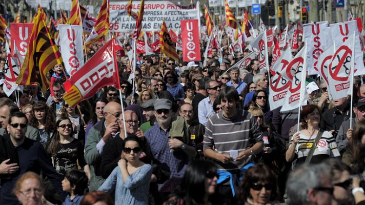 Telediario 1 - Manifestaciones en España