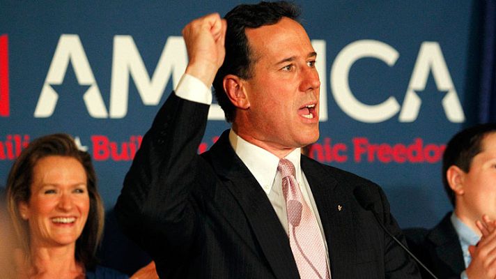 Telediario 1 - Santorum gana en Alabama y Misisipí