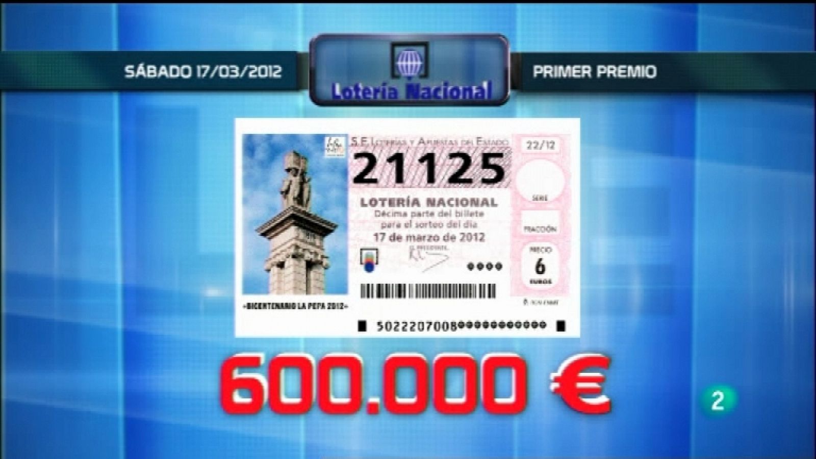 Lotería diaria - 17/03/12 - Ver ahora