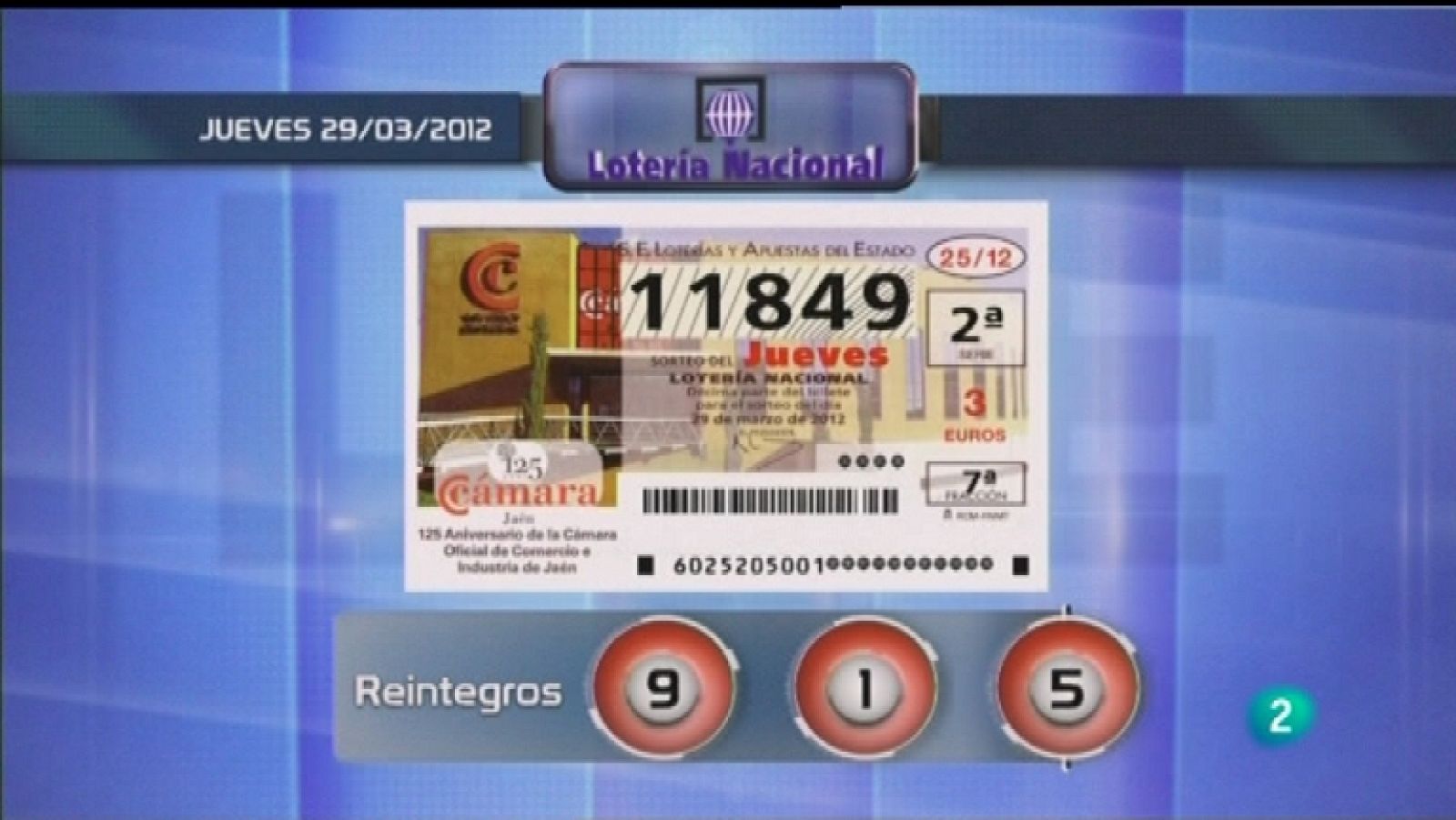 Lotería diaria - 29/03/12 - Ver ahora