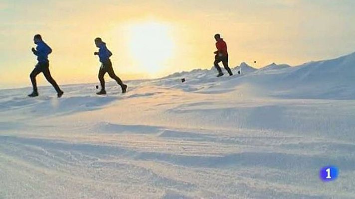 Telediario 1 - Luis Alonso, segundo en la maratón del Polo Norte
