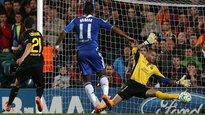 Champions League - Drogba marca gol para el Chelsea (1-0)