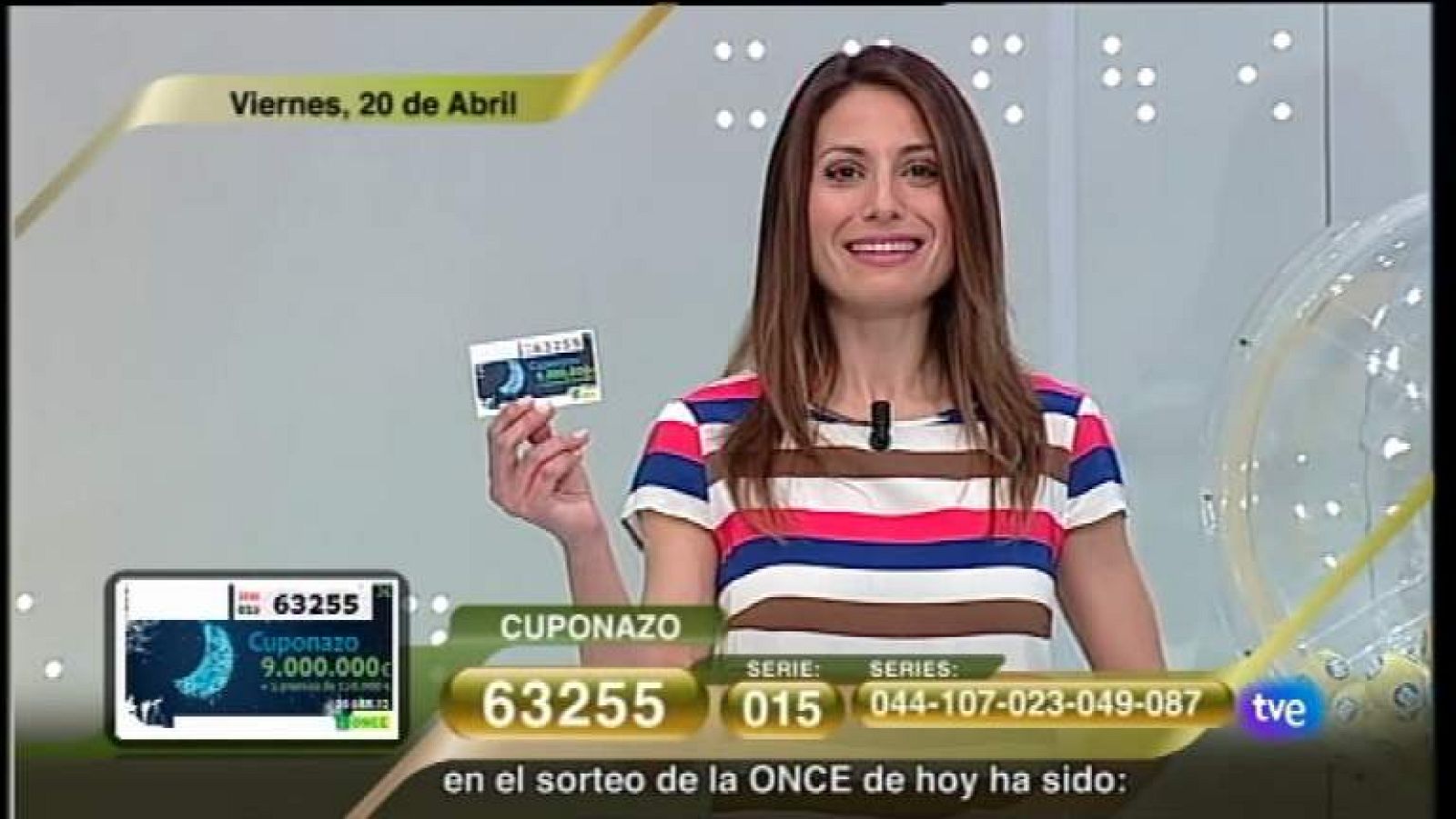 Sorteo ONCE - 20/04/12 - Ver ahora