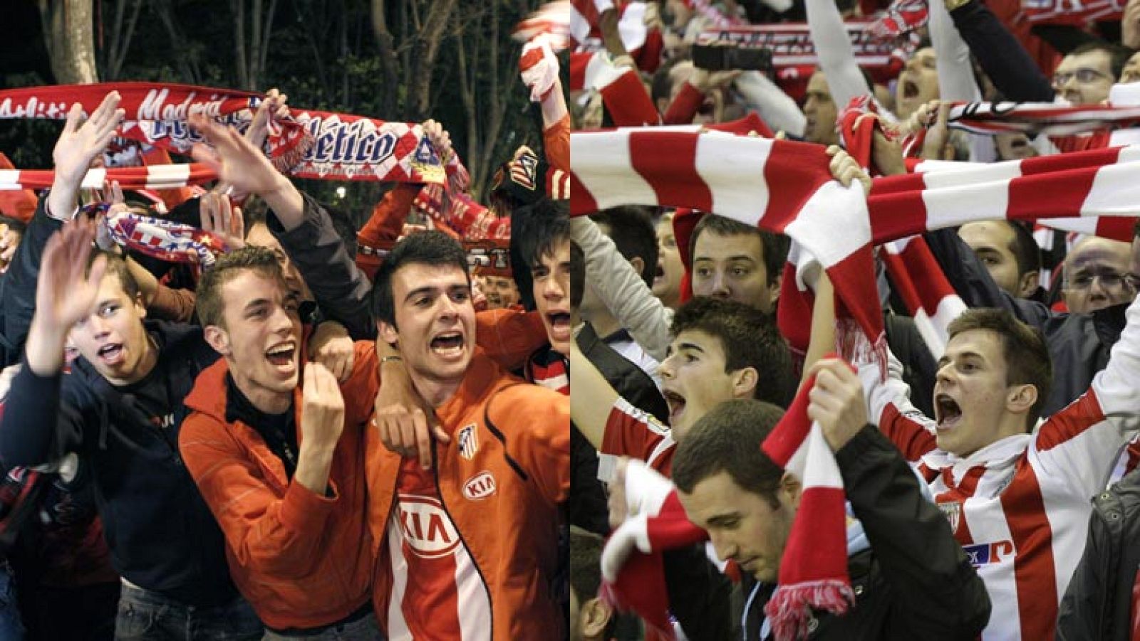 La alegría de las dos aficiones 'atléticas'