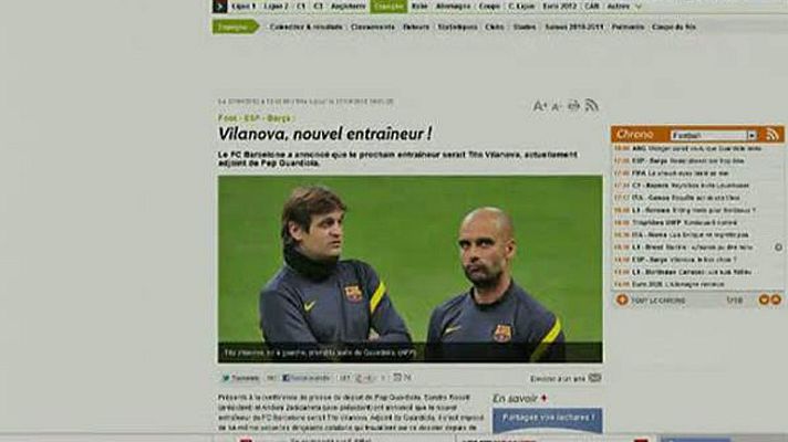 Telediario 1 - La marcha de Pep, noticia en todo el mundo