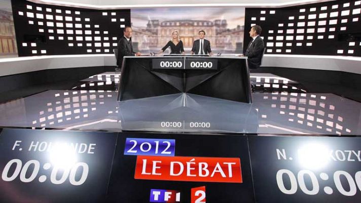 Telediario 1 - Debate Sarkozy-Hollande sin ganador