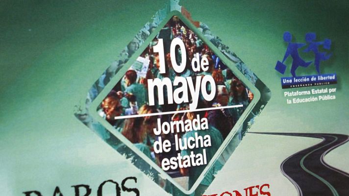 Telediario 1 - Sindicatos, padres y alumnos salen a la calle este jueves contra los recortes en Educacíón y Sanidad