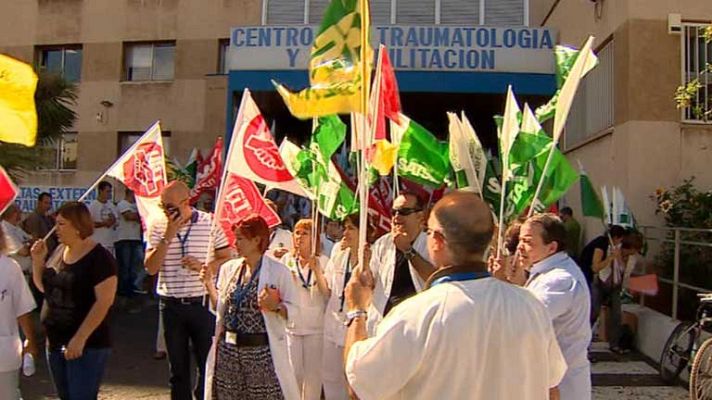 Telediario 1 - Protestas por los recortes