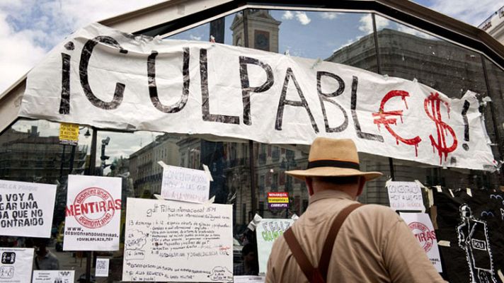 Telediario 1 - Segundo dia de aniversario del 15M