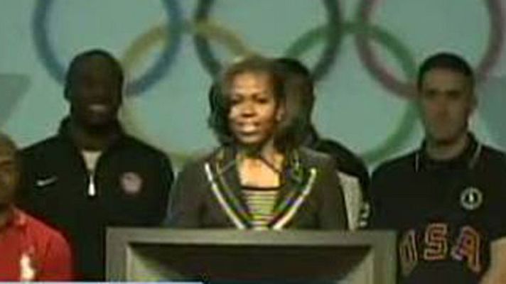 Telediario 1 - Michelle Obama encabezará la delegación de EE.UU en Londres 2012