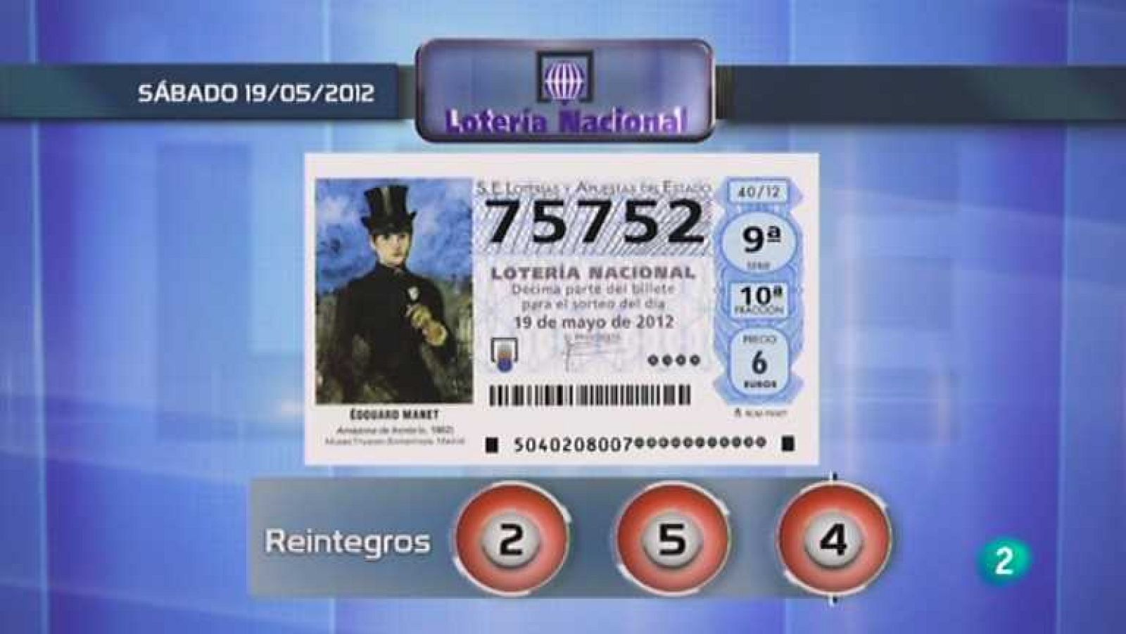 Lotería diaria - 19/05/12 - ver ahora