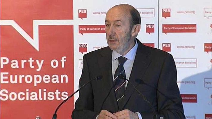 Telediario 1 - Rubalcaba en Bruselas
