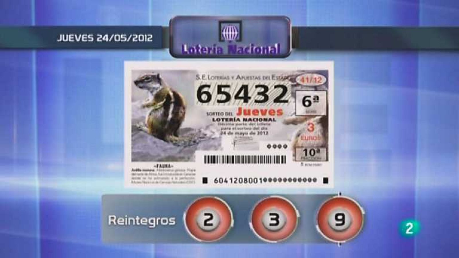 Lotería diaria - 24/05/12 - Ver ahora