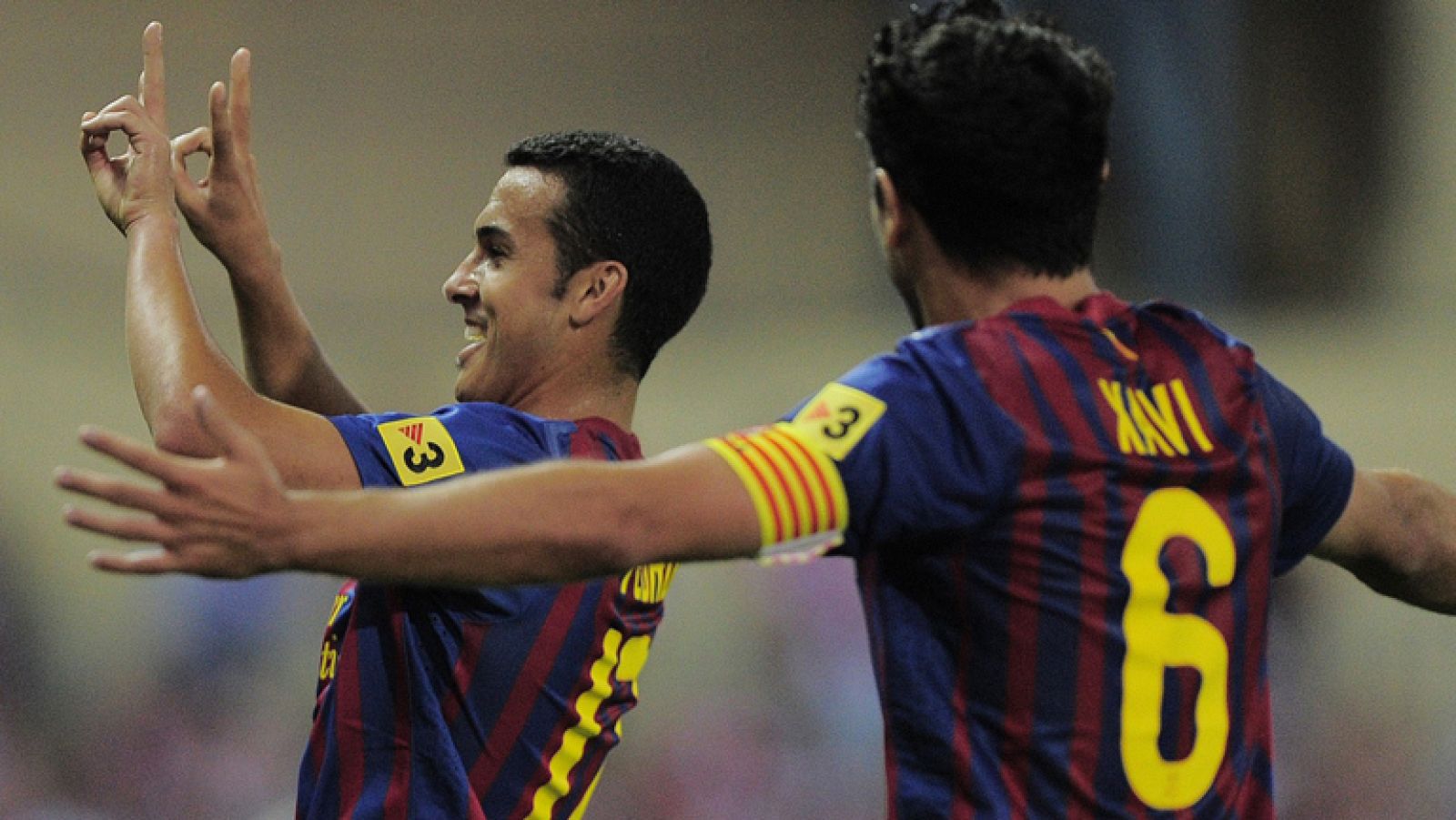 El delantero del Barça Pedro ha marcado el 0-3 en el minuto 26 de juego. Era el segundo gol del canario en el encuentro, ya que abrió el marcador en el minuto 2.