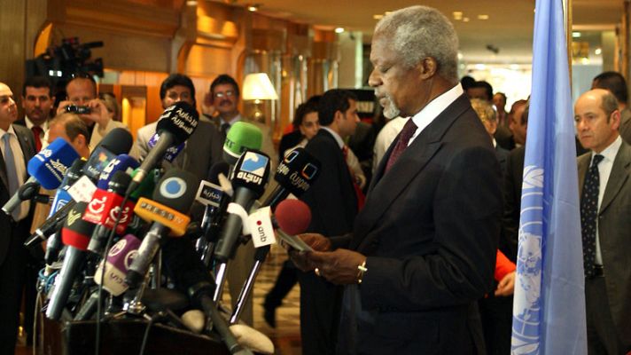 Informativo 24h - Annan pide a Asad "pasos efectivos" al llegar a Damasco tras la masacre de Al Houla