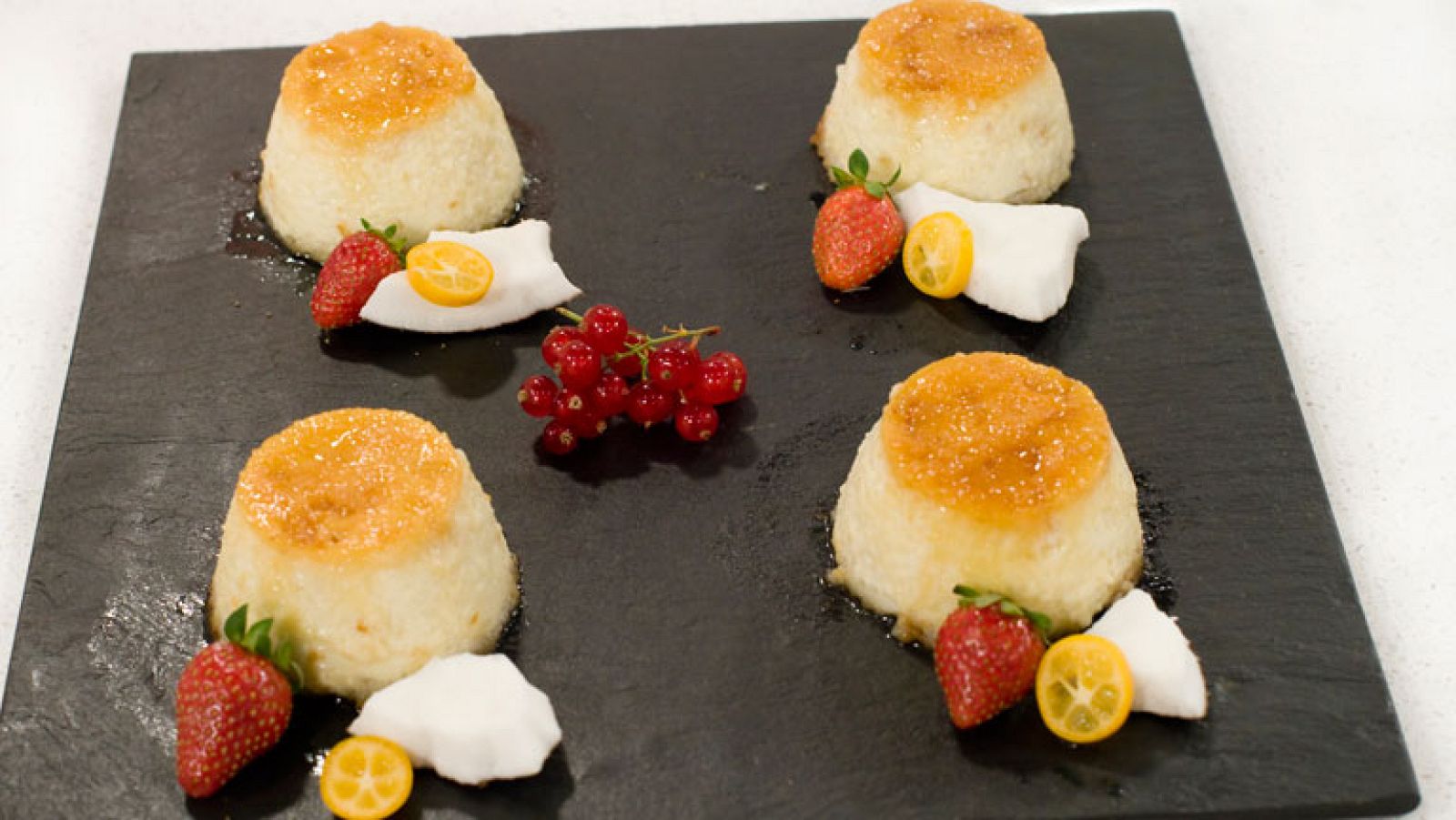 Flan con leche de coco