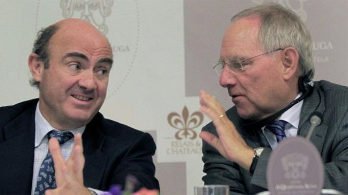 Telediario 1 - De Guindos se reúne con su homólogo alemán