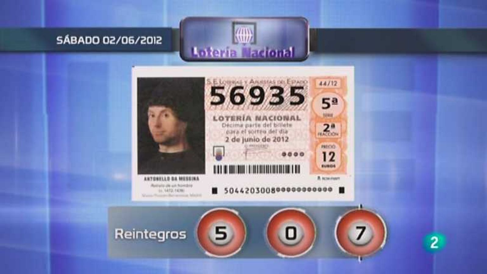 Lotería diaria  - 02/06/12 - Ver ahora