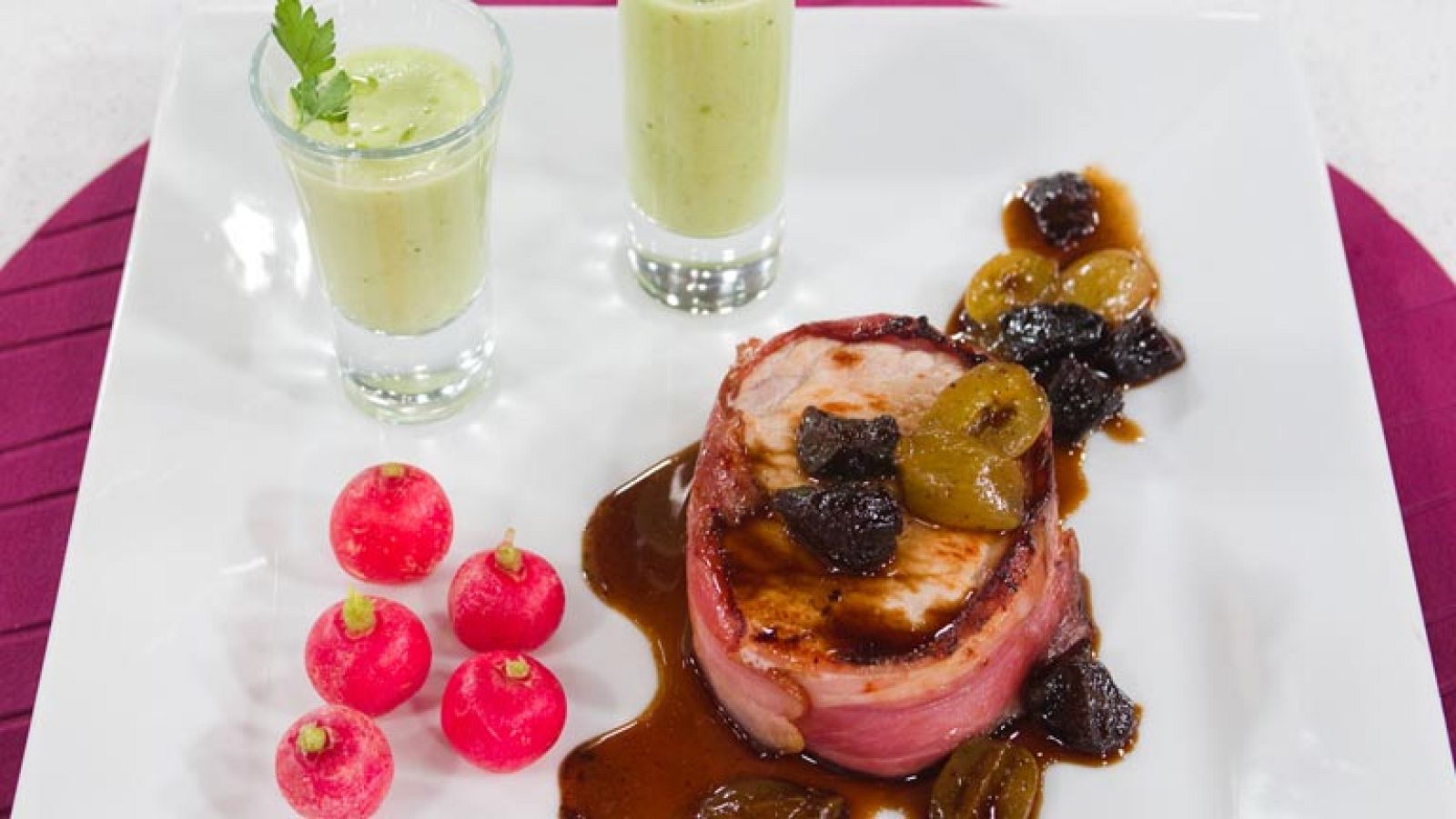 Saber cocinar - Medallones de lomo con gazpacho verde