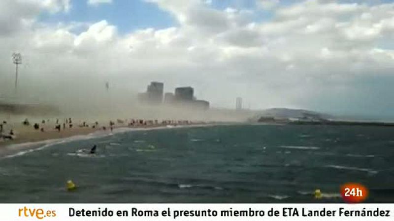 Tormenta de arena en Barcelona